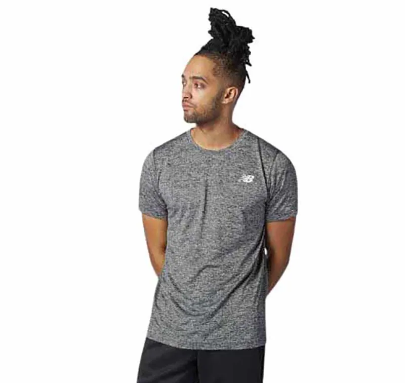 New Balance Men's Tenacity Tee Black Heather-2
